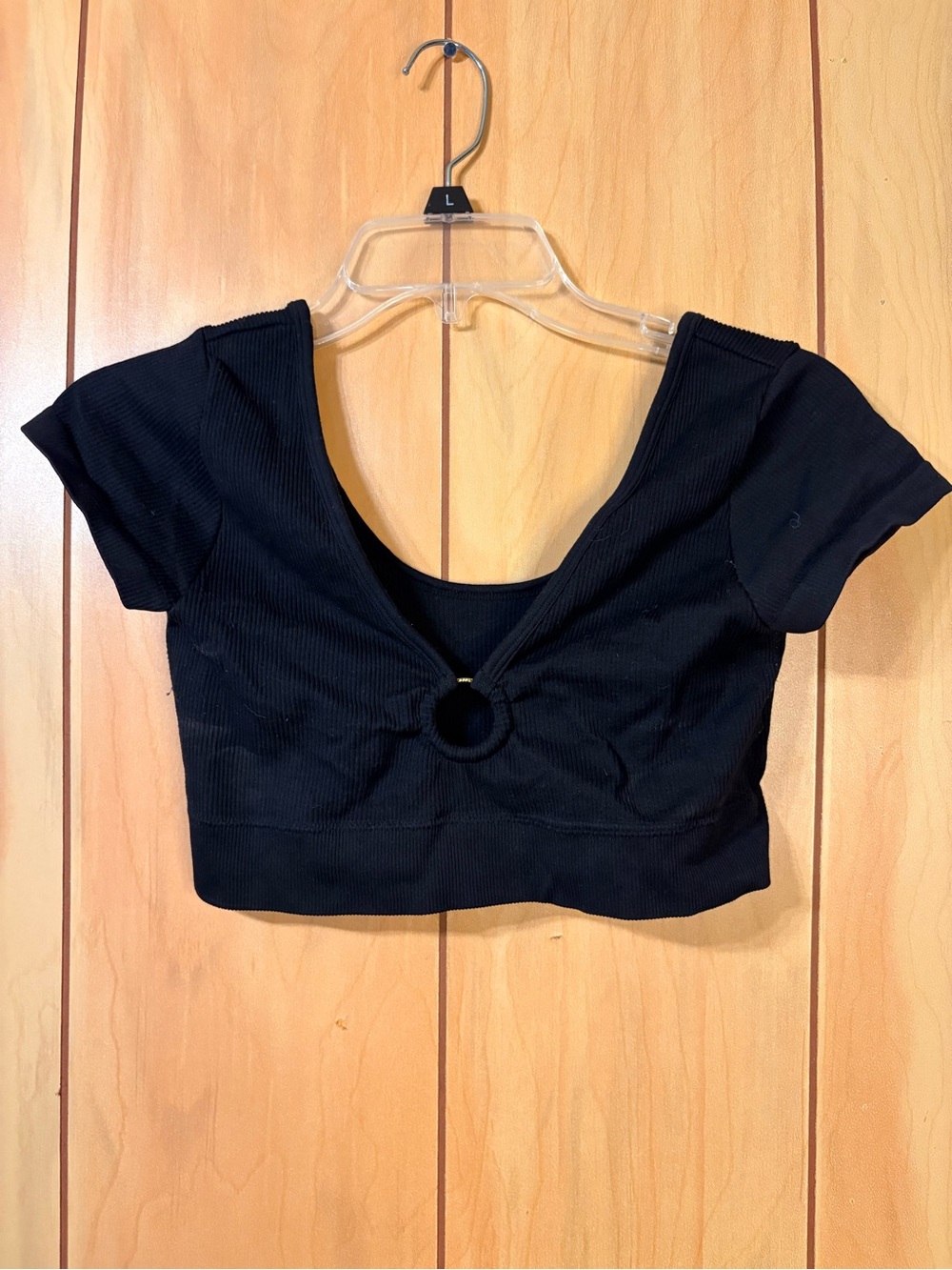 Aerie Black Ring-Front Crop Top - Women